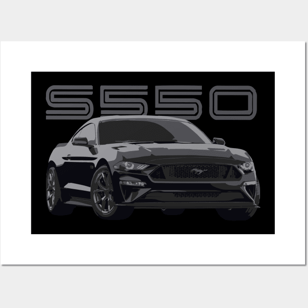 mustang GT SHADOW BLACK S550 6th gen Wall Art by cowtown_cowboy